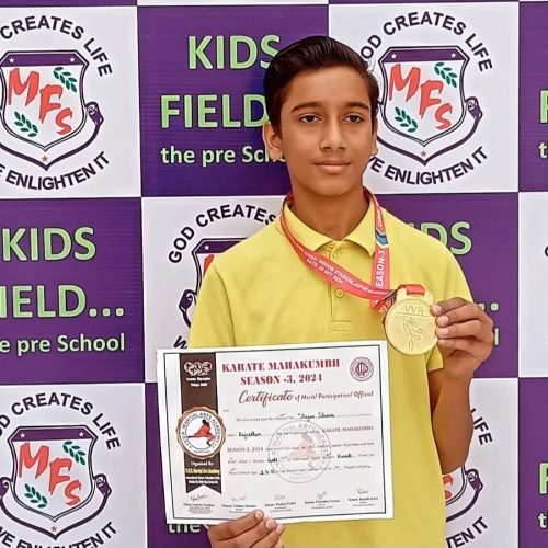 Aryan Sharma-  State Level Gold Medalist at Karate Championship.( Sub -junior category)